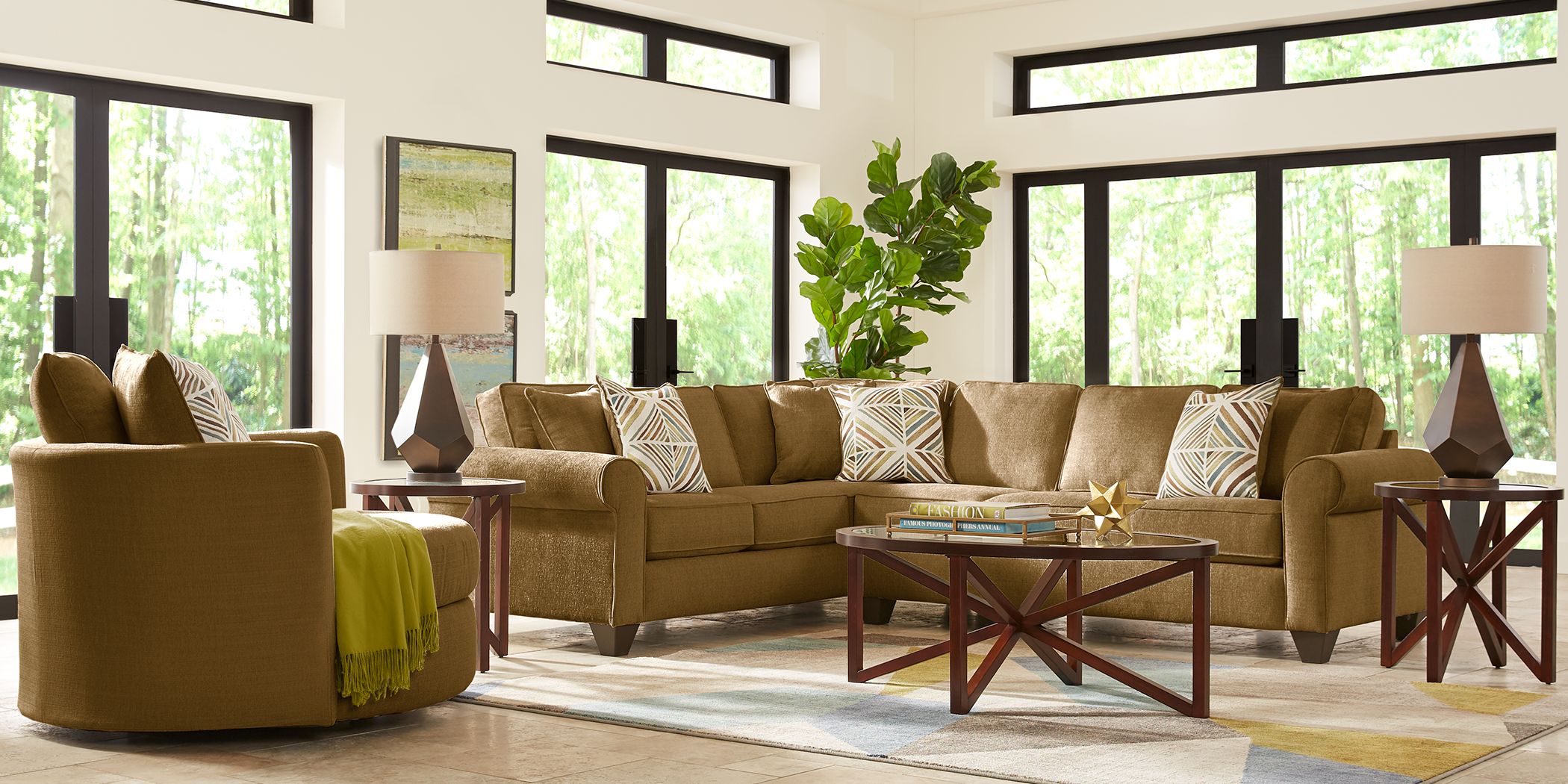 Living Room Furniture Sets Under 1000   Ashebelle Brown 2 Pc Sectional 1142216P Image Room