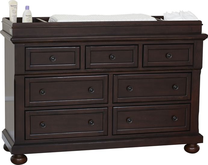 Baby Cache Prestcott Brown Dresser With Changing Topper And Pad