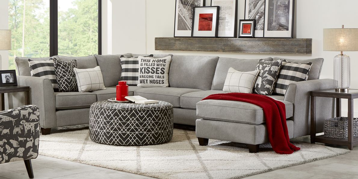 Barkley Heights Gray 3 Pc Sectional