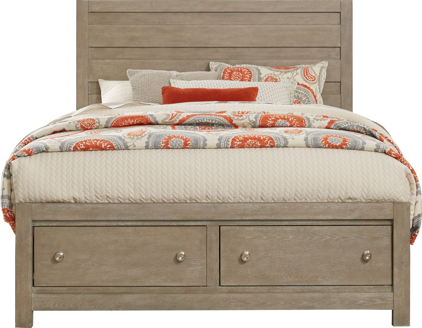 Barringer Place Gray 3 Pc Queen Panel Bed with Storage Contemporary