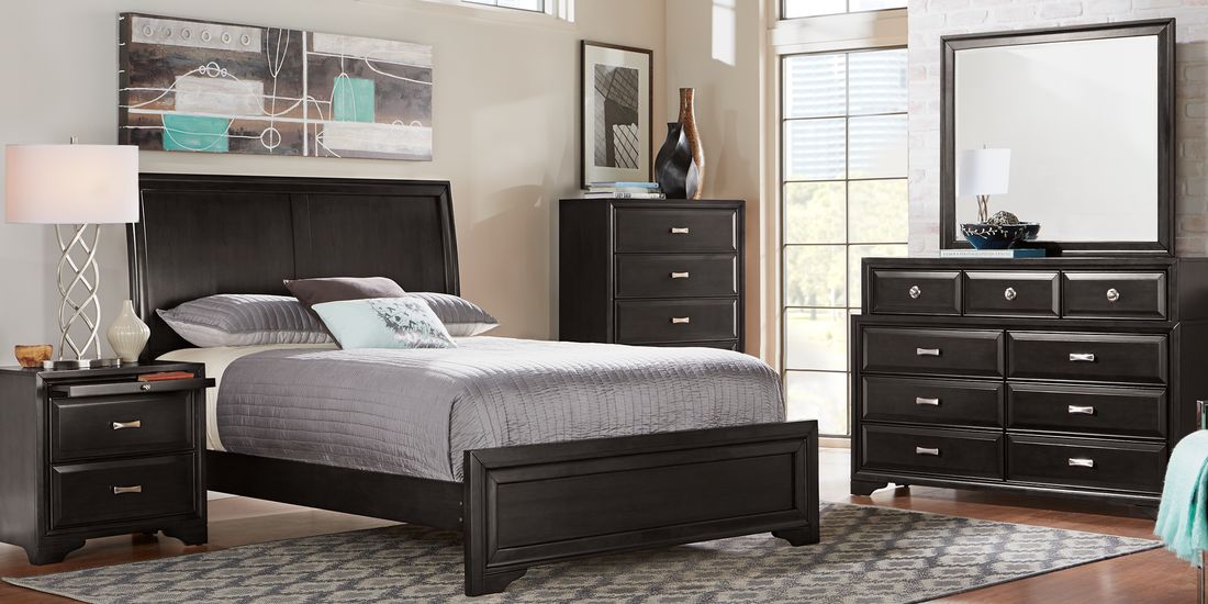 Belcourt Black 5 Pc Queen Sleigh Bedroom