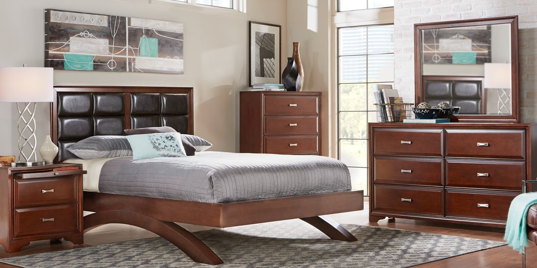 Belcourt Cherry 7 Pc Queen Platform Bedroom