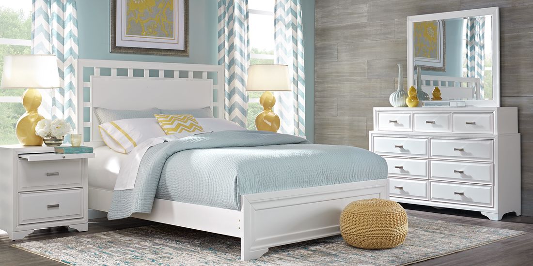 Belcourt White 5 Pc King Lattice Bedroom Rooms To Go