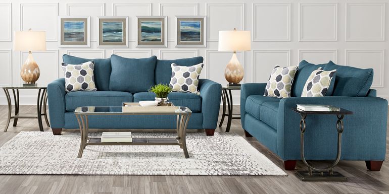 blue living room sets: navy, dark, light, etc.