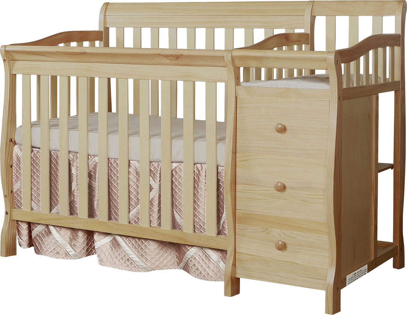 light wood crib