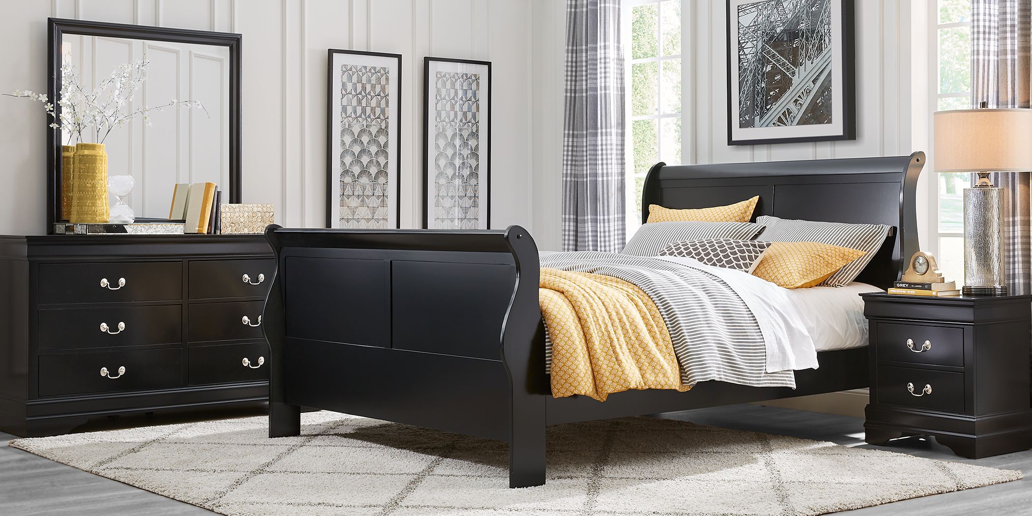 Bedroom Furniture Rooms To, Black Leather Bedroom Sets Queen