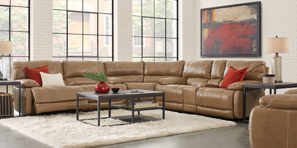 Leather sectional rooms 2024 to go