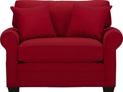 Red Chairs Fabric Microfiber Living Room