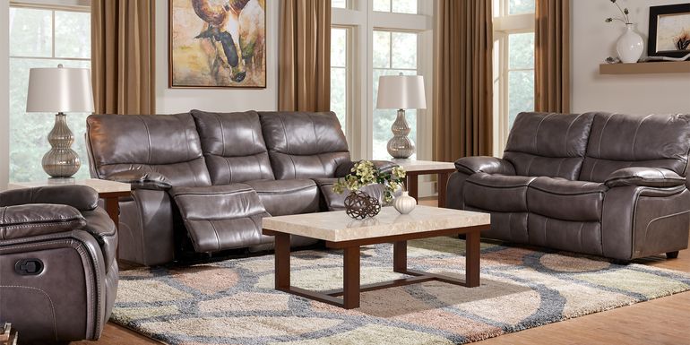 Gray Leather Living Room Sets: Ash and Slate