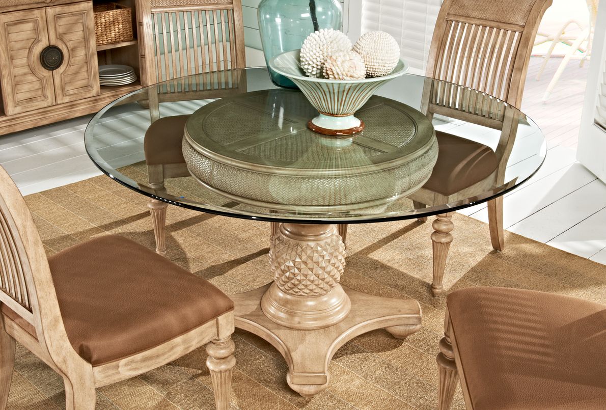 Pineapple pedestal dining table best sale and chairs