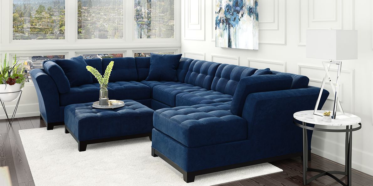 Rooms to go on sale sectional blue