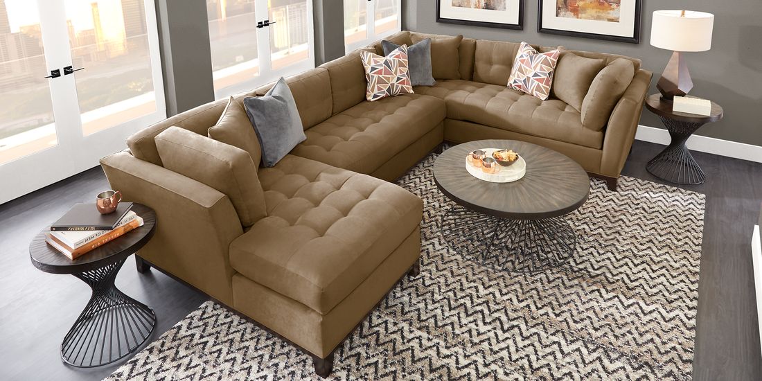 Neutral Colored Microfiber Living Room Sets offer Easy to Maintain Pet Friendly Furniture Options