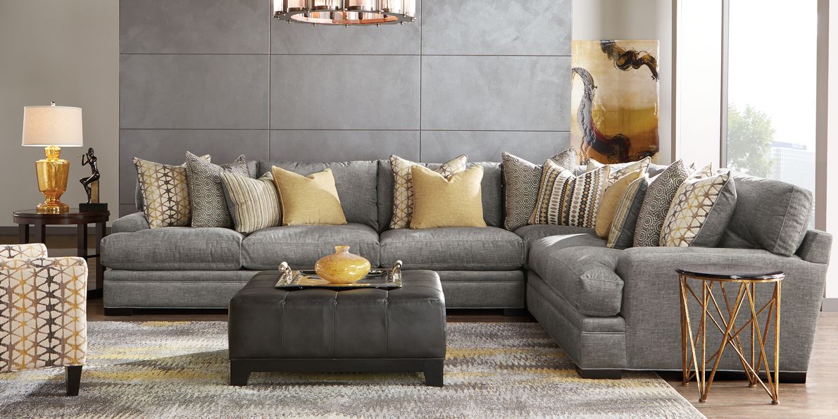 Rooms to store go gray sectional