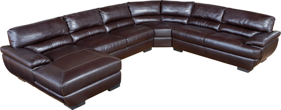 Cindy crawford deals brown leather sectional