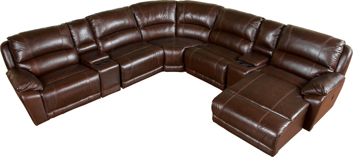 Cindy crawford leather sectional store rooms to go