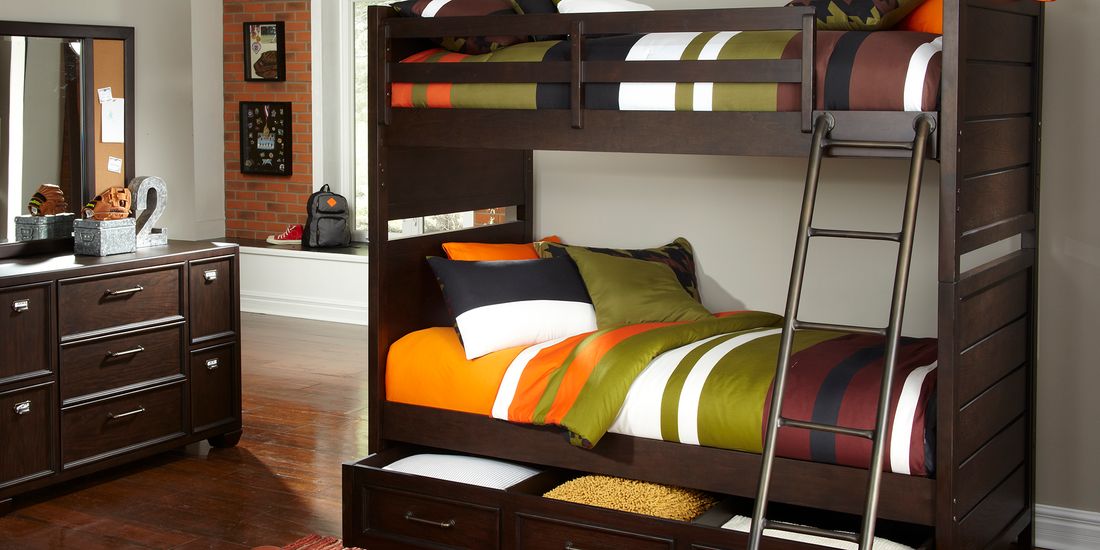 Clubhouse Chocolate 5 Pc Twin Twin Bunk Bed