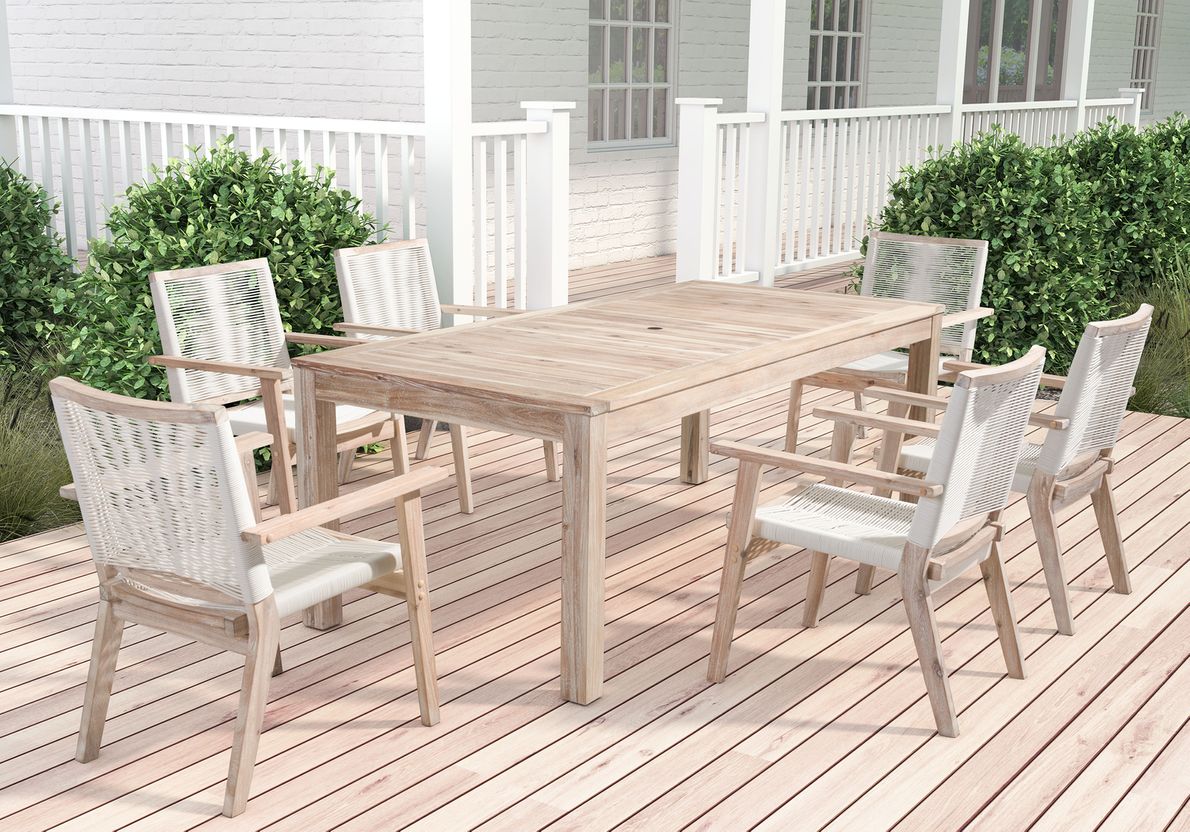 Coco Lagoon White 7 Pc Outdoor Dining Set