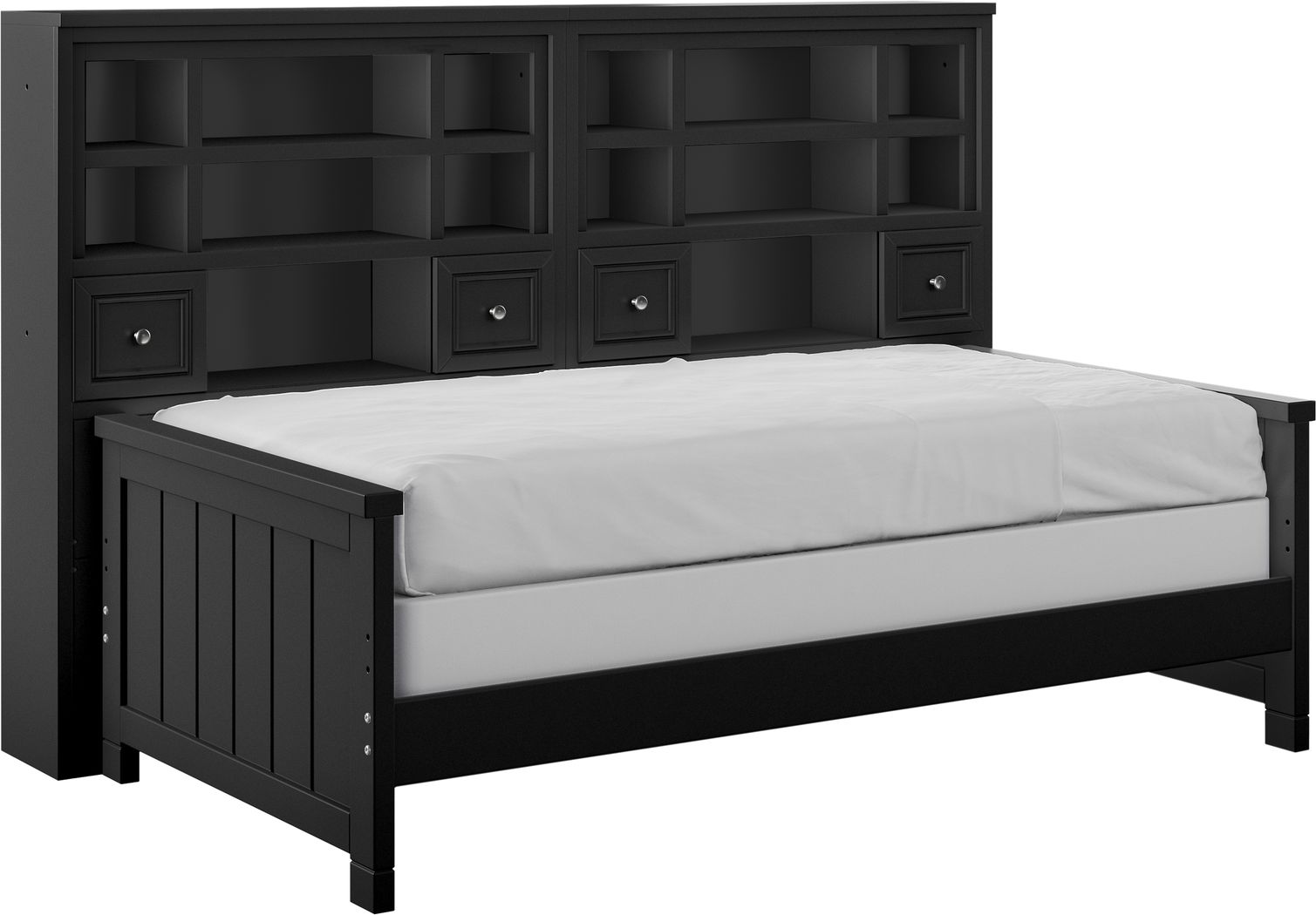S Black 5 Pc Twin Bookcase Daybed, Full Size Daybed With Trundle And Bookcase