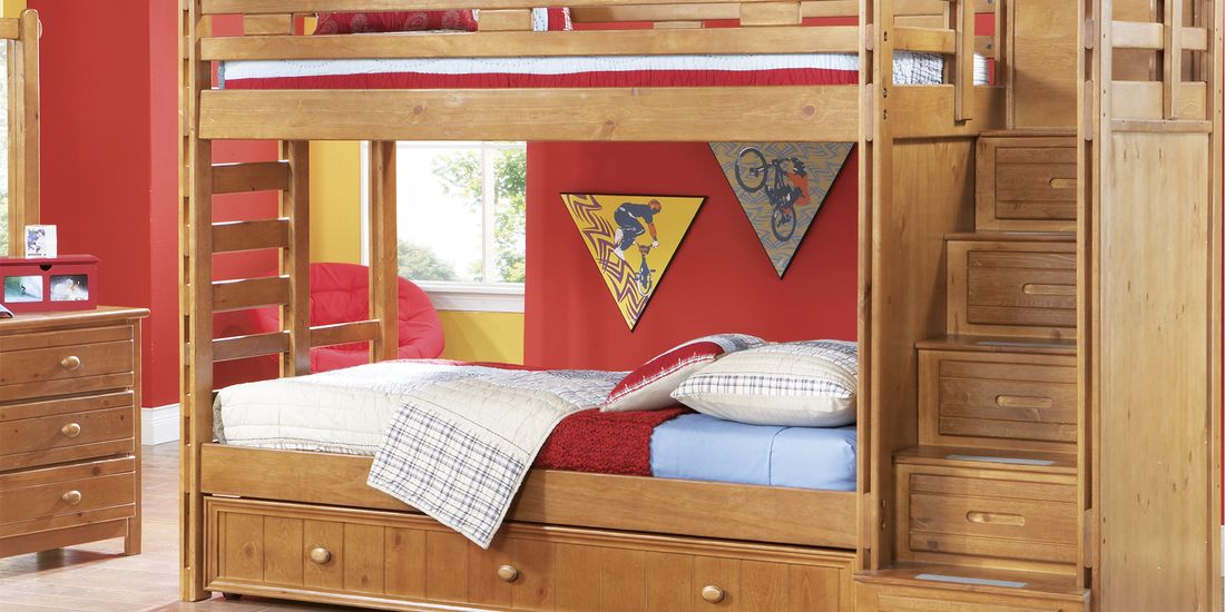 Creekside Bedroom Furniture, Canyon Furniture Twin Step Bunk Bed