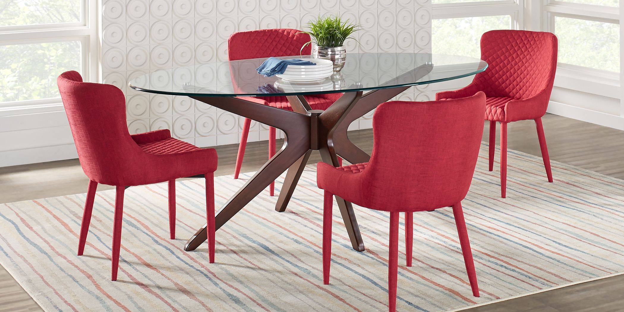 Delmon walnut online oval dining set