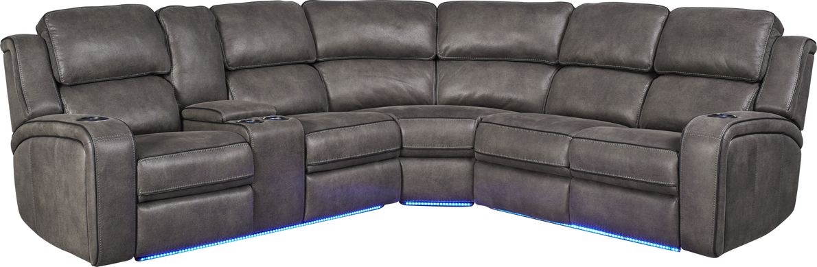 Eastview charcoal 3 pc dual power store reclining sectional