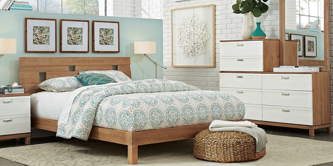 Gardenia Pecan 6 Pc Queen Platform Bedroom