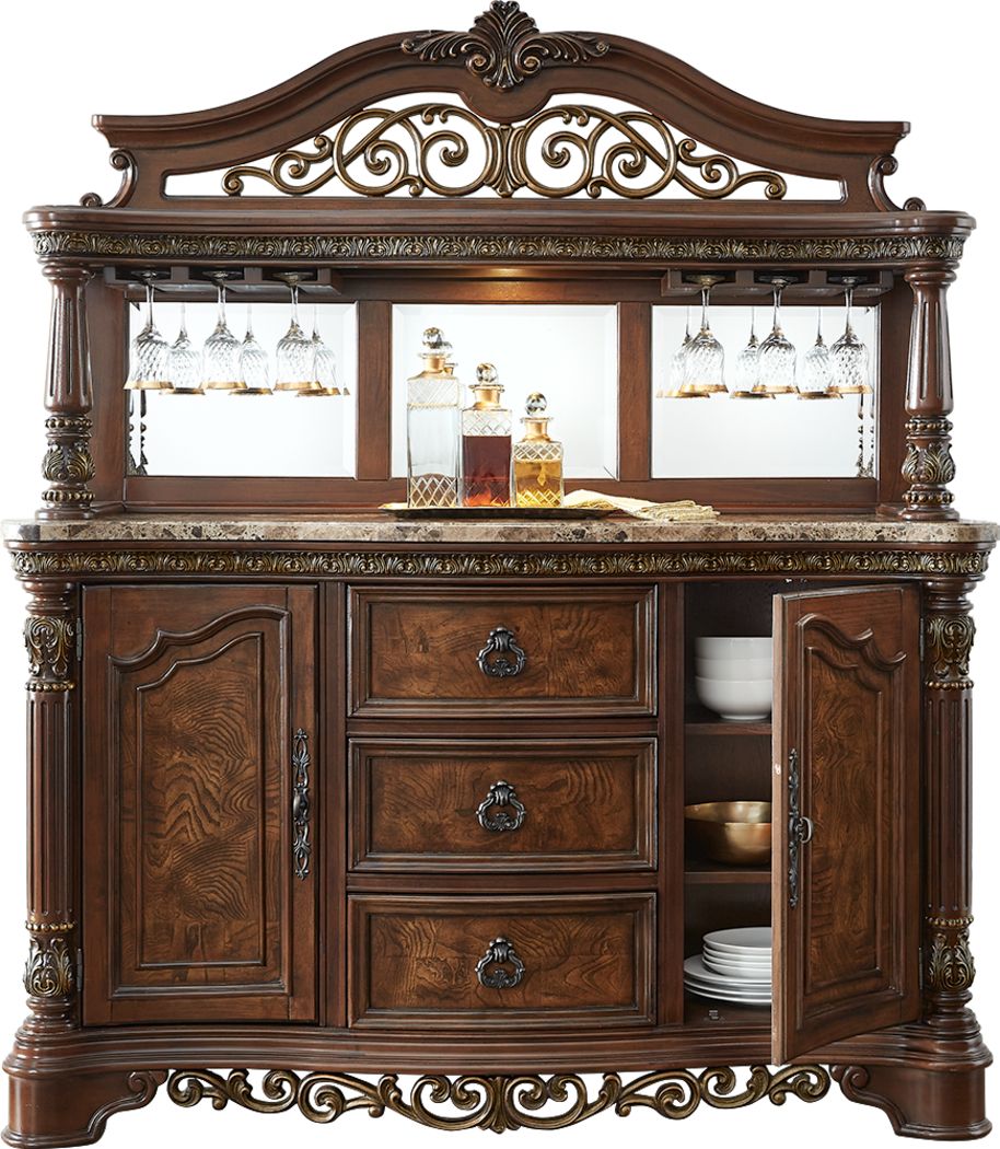 Pecan on sale china cabinet