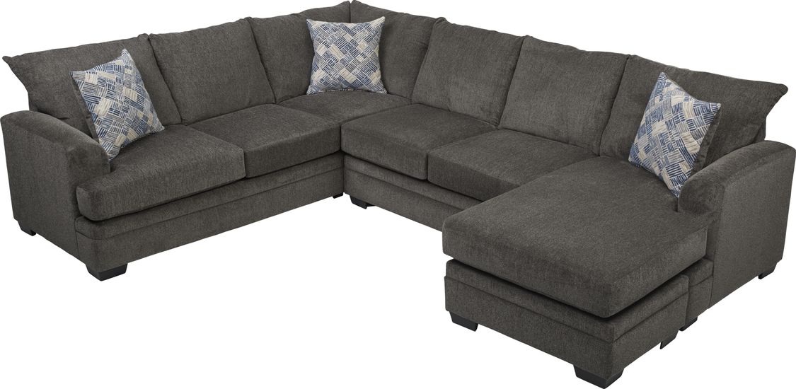 Harold Square Pewter 2 Pc Sleeper Sectional