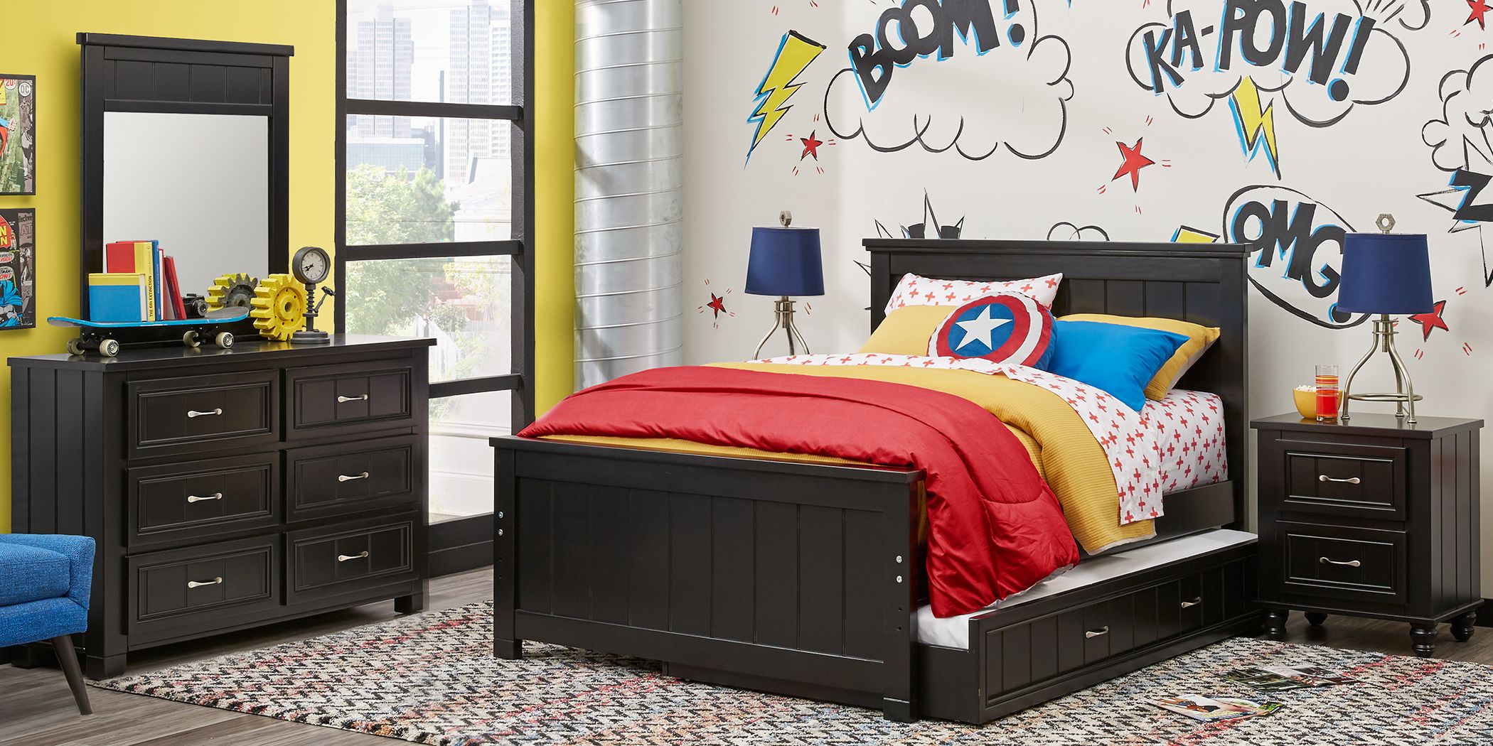 kids bed black