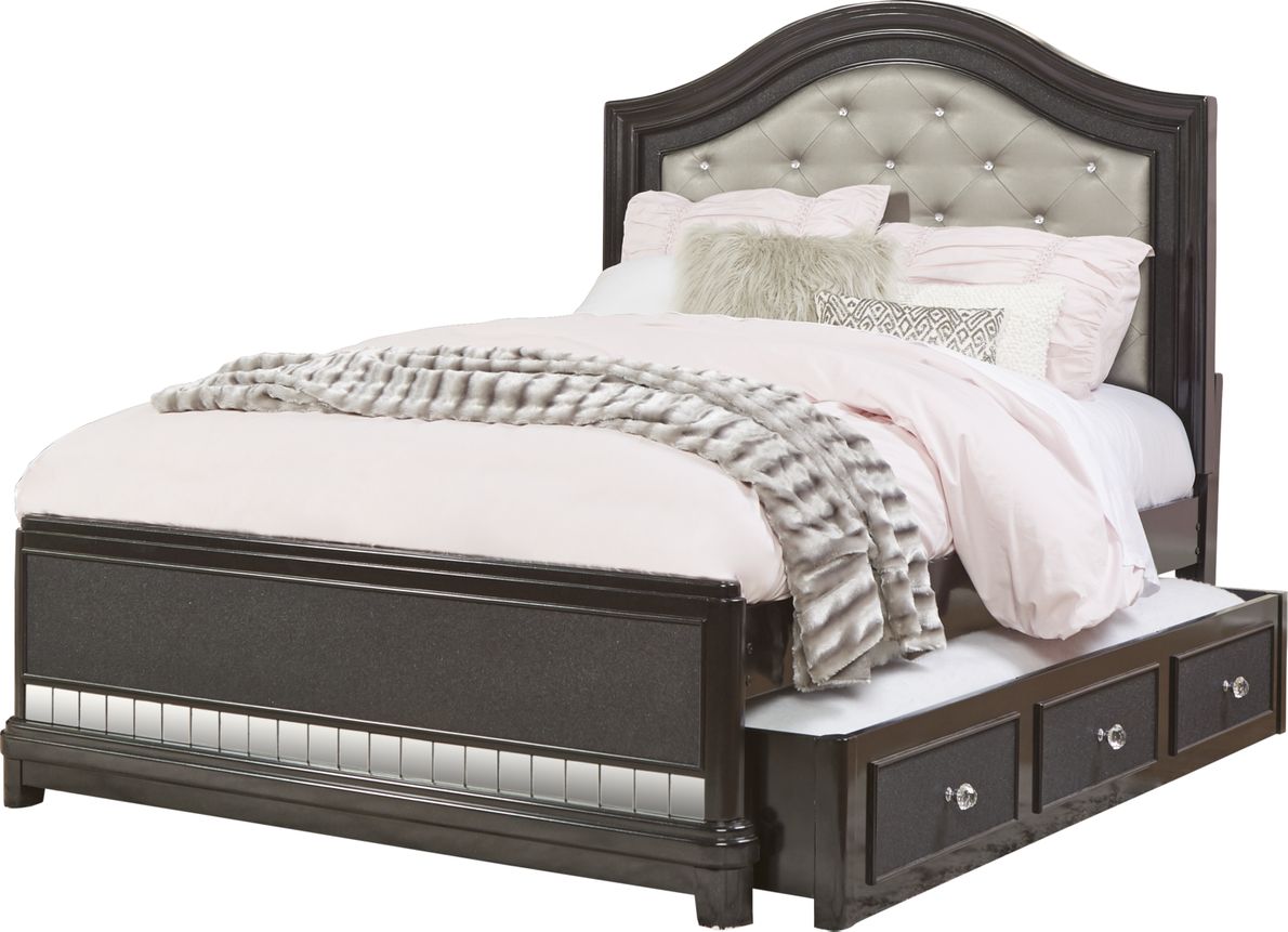 Black full size on sale bed with trundle