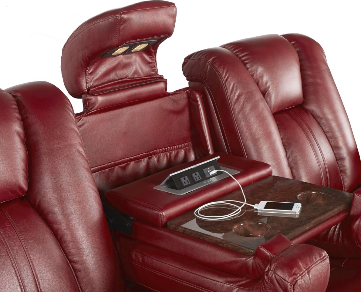 Kingvale Red Power Reclining Sofa