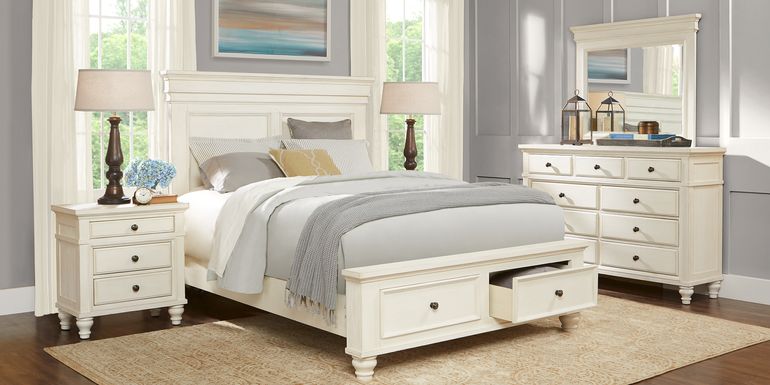 Light Wood Queen Size Bedroom Sets: Cream, Honey, Oak, Etc.