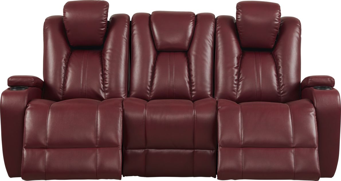 Red power reclining online sofa