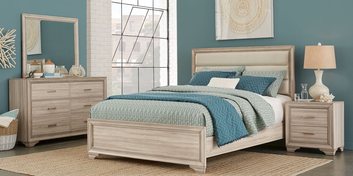 Marlow Natural 7 Pc King Panel Bedroom Rooms To Go