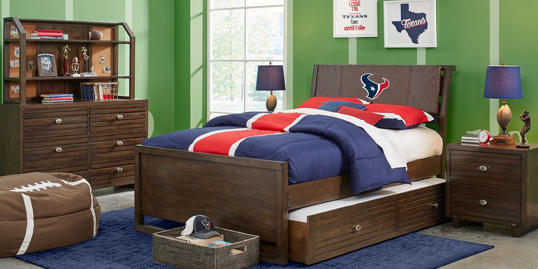 Nfl 1st Goal Houston Texans Brown 5 Pc Full Panel Bedroom