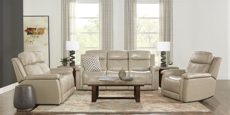 Beige Leather Living Room Sets: Cream and Taupe