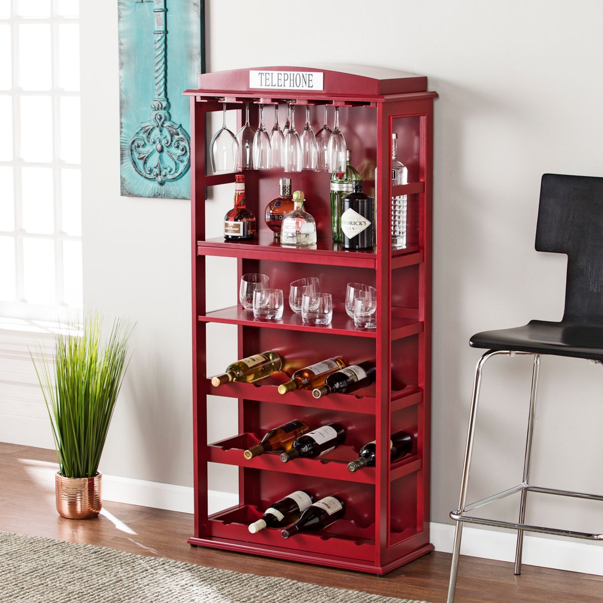 Red on sale bar cabinet