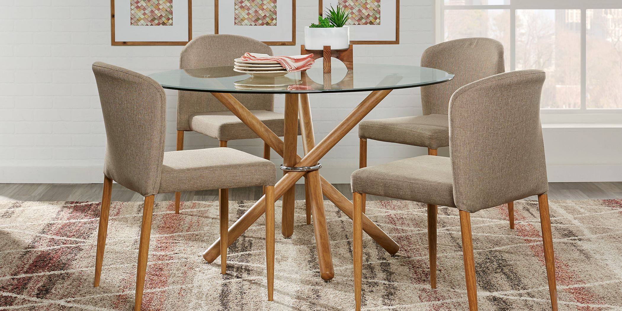 Round glass dining table deals fantastic furniture