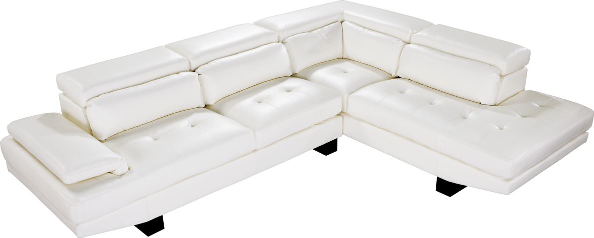 Shiloh White 2 Pc Blended Leather Sectional Rooms To Go