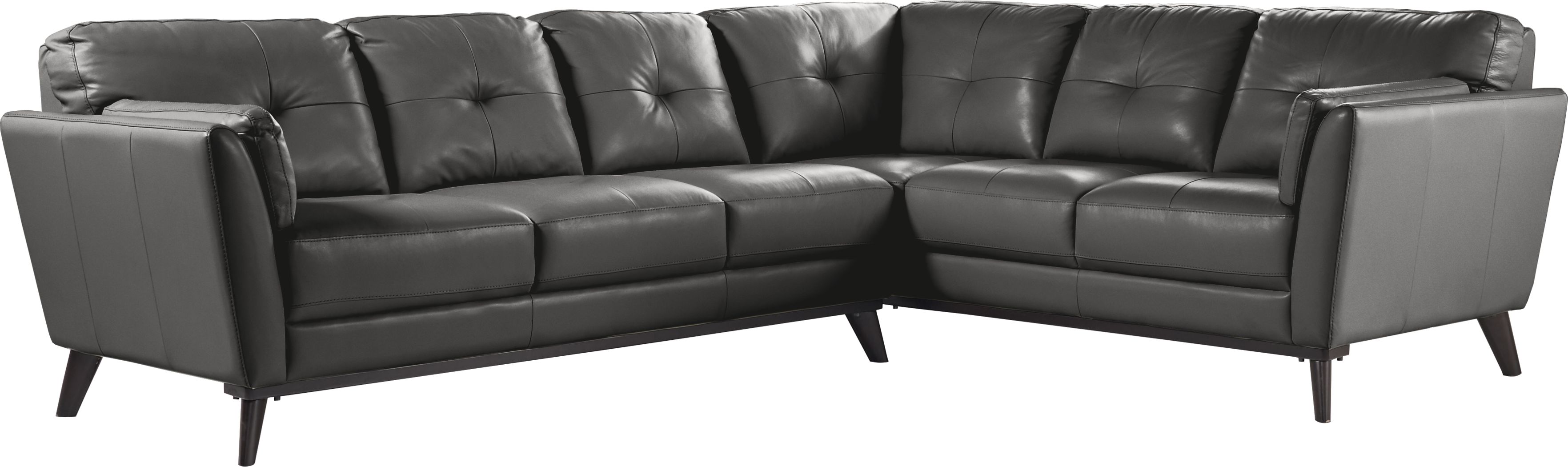 Rooms to go gray deals leather sectional