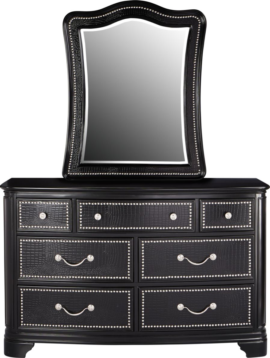 Black dresser and on sale mirror set