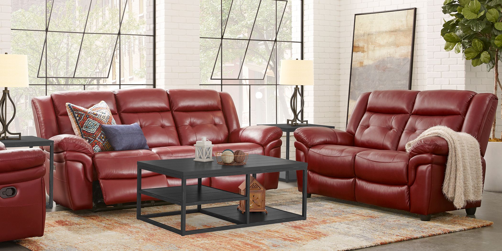 Modern Living Room Ideas With Red Leather Sofa Bryont Blog