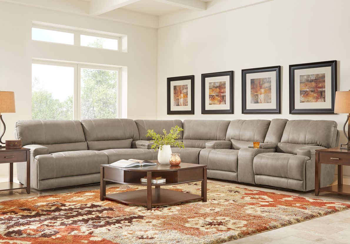 Warrendale Beige 6 Pc Power Reclining Sectional Living Room