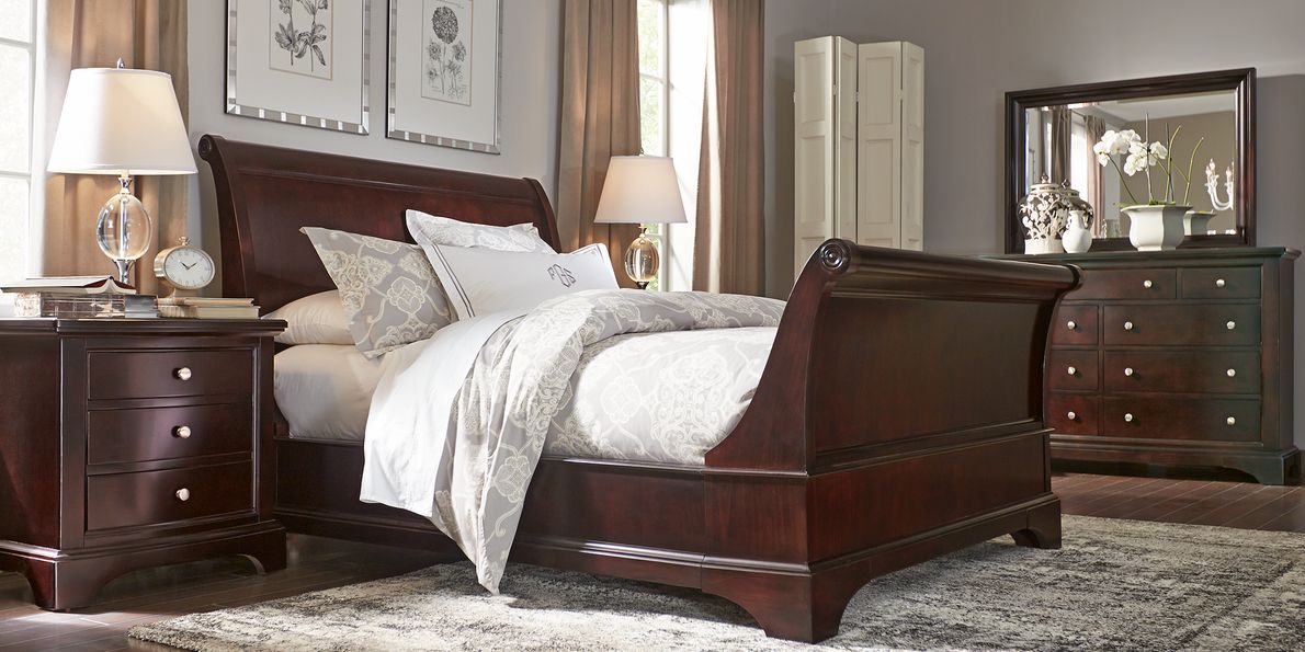 Ashley cherry deals sleigh bed